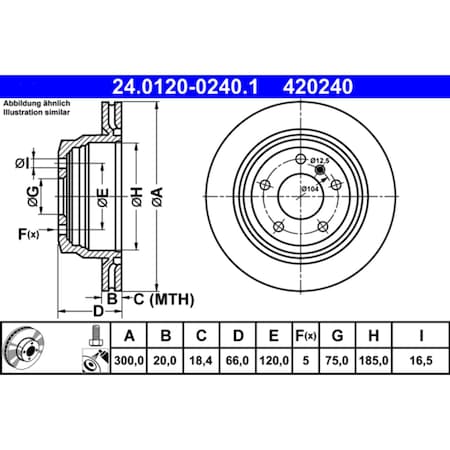 Ate BRAKE DISC 420240